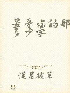 最爱你的那十年多少字