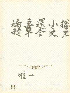 娇妻还小总裁要趁早全文免费阅读