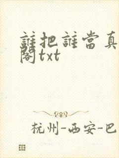 谁把谁当真笔趣阁txt