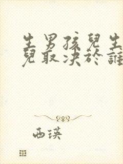 生男孩儿生女孩儿取决于谁封面