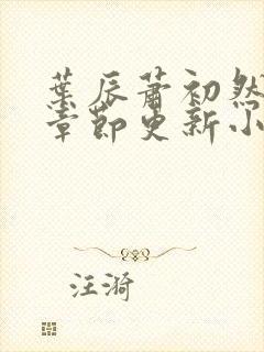 叶辰萧初然最新章节更新小说