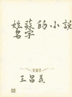 姓苏的小说女主名字