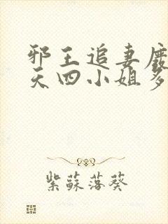 邪王追妻废材逆天四小姐多少字封面