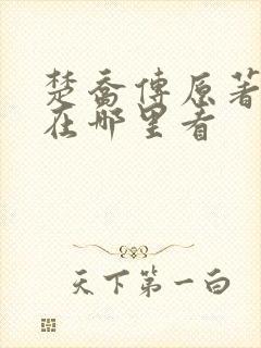 楚乔传原著小说在哪里看封面