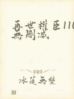 再世权臣110无删减封面