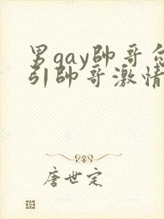 男gay帅哥勾引帅哥激情视频