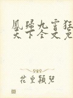 凤归九霄狂妃逆天下全文免费阅读封面