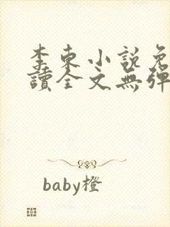 李东小说免费阅读全文无弹窗