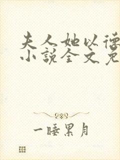 夫人她以德服人小说全文免费阅读封面