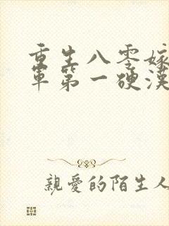 重生八零嫁给全军第一硬汉小说