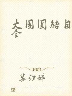 大团圆结目录大全封面