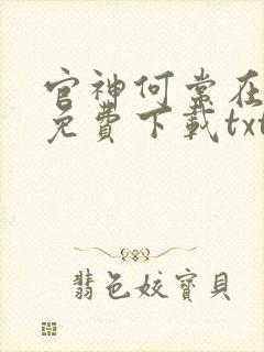 官神何常在小说免费下载txt封面