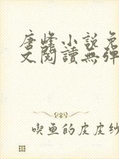 唐峰小说免费全文阅读无弹窗