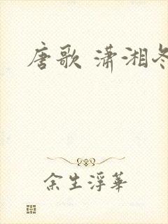 唐歌 潇湘冬儿封面