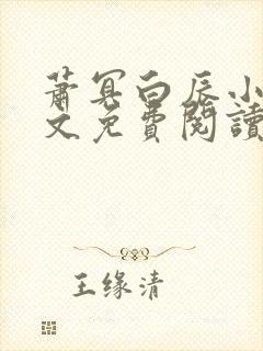 萧冥白辰小说全文免费阅读