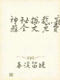 神秘总裁,宠上瘾全文免费阅读