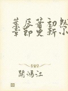 叶辰萧初然最新章节更新小说