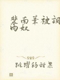 裴南苇被调教成肉奴封面