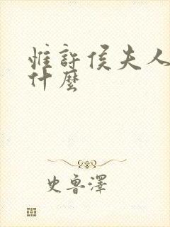 惟许侯夫人讲的什么