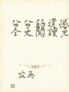 公公的遗憾小说全文阅读免费