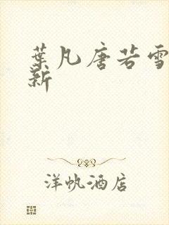 叶凡唐若雪新更新封面