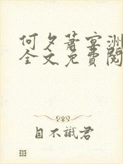 何夕萧宴洲小说全文免费阅读封面