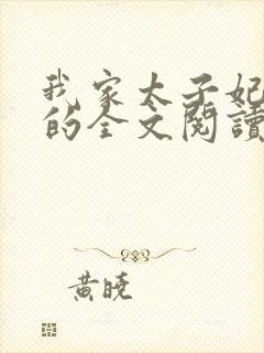 我家太子妃超凶的全文阅读阅读封面