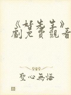 《好先生》电视剧免费观看高清