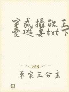 穿成摄政王的侍爱逃妻txt下载