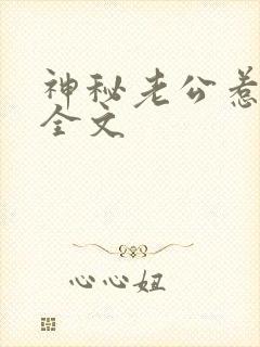 神秘老公惹不得全文