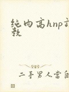 纯肉高hnp调教