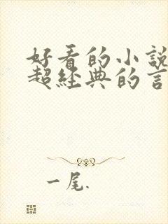 好看的小说推荐超经典的言情