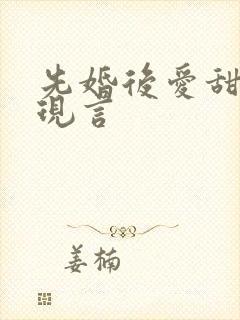 先婚后爱甜宠文现言
