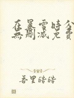 在暴雪时分小说无删减免费封面