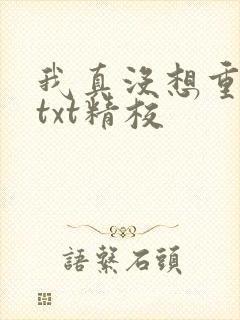 我真没想重生啊txt精校