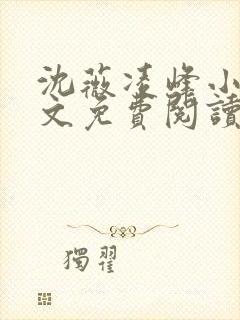 沈薇凌峰小说全文免费阅读最新章节封面