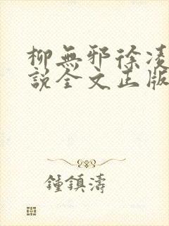 柳无邪徐凌雪小说全文正版封面