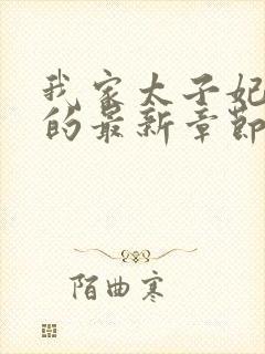 我家太子妃超凶的最新章节目录