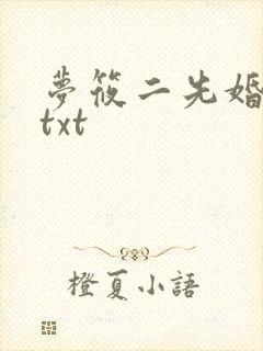 梦筱二先婚后爱txt