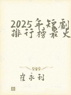 2025年短剧排行榜最火的前10名
