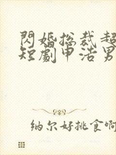 闪婚总裁超宠我短剧申浩男