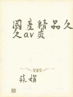 国产精品久久久久av爽封面