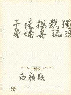 千亿总裁独宠替身娇妻 琉璃雪雪