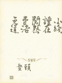 免费阅读小说大道浩然在线阅读全文