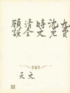 顾清时沈九笙小说全文免费阅读全文