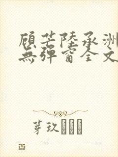 顾芒陆承洲小说无弹窗全文免费阅读