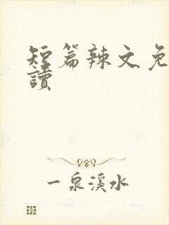 短篇辣文免费阅读