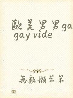 欧美男男gay gay vide