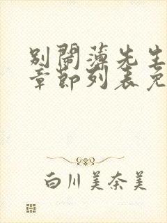 别闹薄先生最新章节列表免费