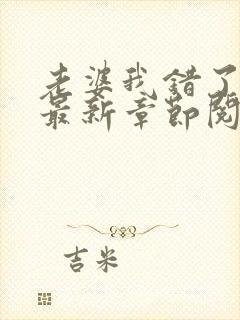 老婆我错了小说最新章节阅读全文